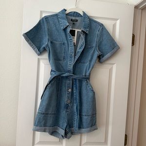 Nast gal Jean romper size small NWT